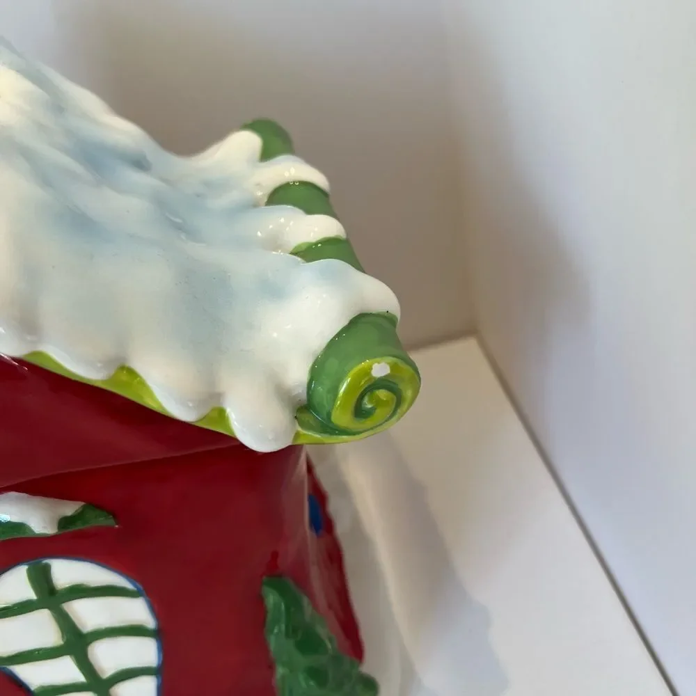 Harry and David Santas Workshop Cookie Jar Ceramic Christmas Holiday 10.5